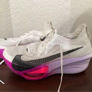 Nike Women's Alphafly 3 - White and Pink Athletic Shoes